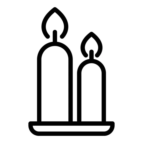 蜡蜡烛图标轮廓矢量 制作艺术家 蜡烛工厂 — 图库矢量图片