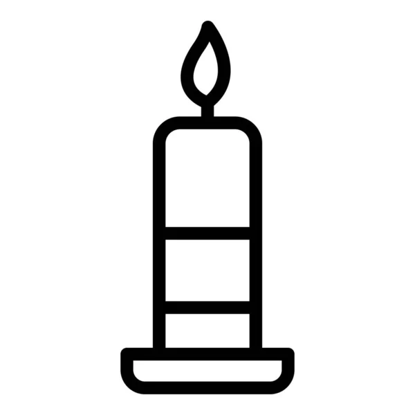 燃烧的蜡烛图标轮廓矢量 工作室艺术家 工厂工艺 — 图库矢量图片