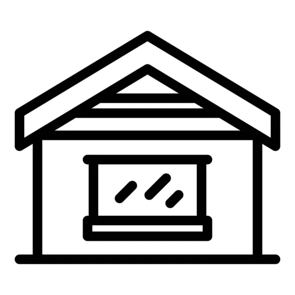 Novo Vetor Contorno Ícone Casa Reparação Telhados Trabalhador Construção — Vetor de Stock