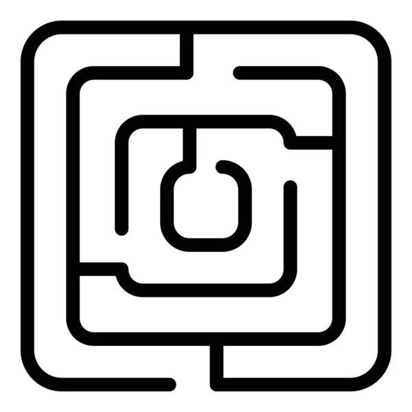 Λαβύρινθος Δαπέδου Εικονίδιο Περίγραμμα Διάνυσμα Εσωτερικό Διακόσμηση Τοίχου — Διανυσματικό Αρχείο