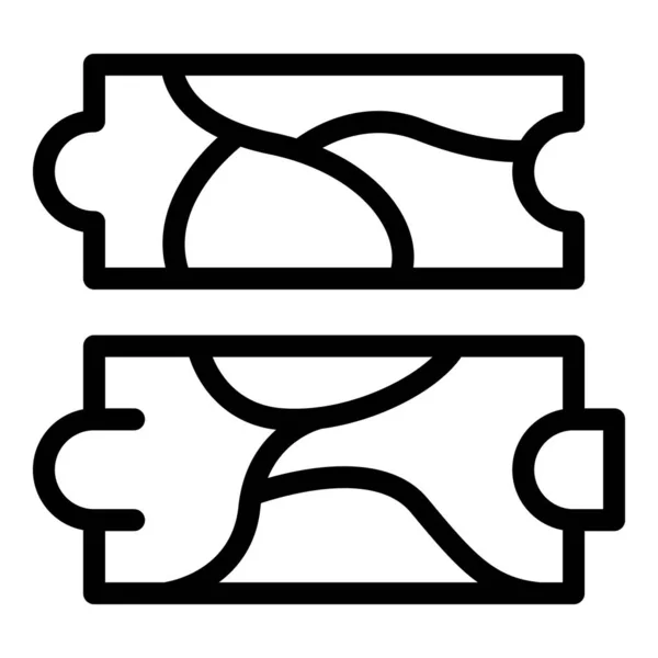 Vektor Obrysu Ikony Podlahy Dekorace Struktura Dřeva Materiál Stěny — Stockový vektor