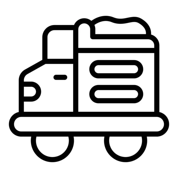 Min Lastbil Ikon Kontur Vektor Guldklimp Gruvpärla — Stock vektor