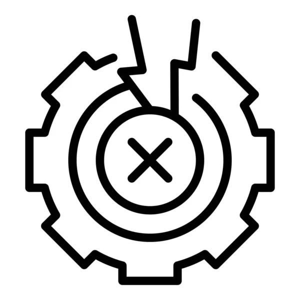 Gear Lost Connection Icon Outline Vector Internet Error Online Connect — Stock Vector
