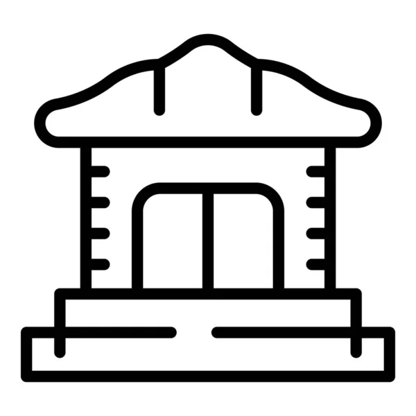Culture Temple Icône Contour Vecteur Fleur Nationale Union Européenne — Image vectorielle