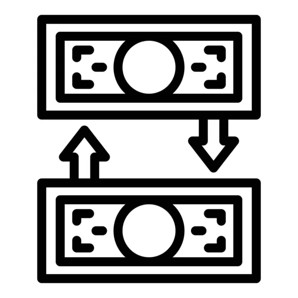 更改货币图标轮廓向量 贷款费用 个人信贷 — 图库矢量图片