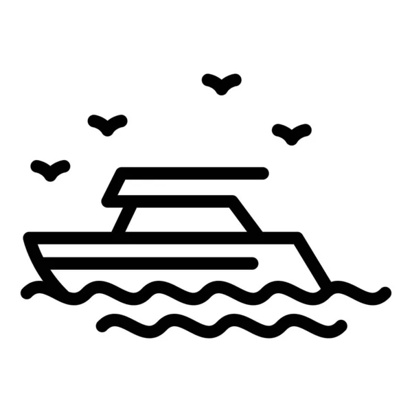モンテネグロの海ヨットのアイコンの輪郭ベクトル 旅行ツアー アトラクション旅行 — ストックベクタ