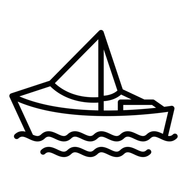 Значок Морського Човна Контурний Вектор Карта Туру Туристичний Тур — стоковий вектор