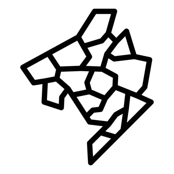 モンテネグロの領土アイコンのアウトラインベクトル 旗の地図 エリアアトラス — ストックベクタ