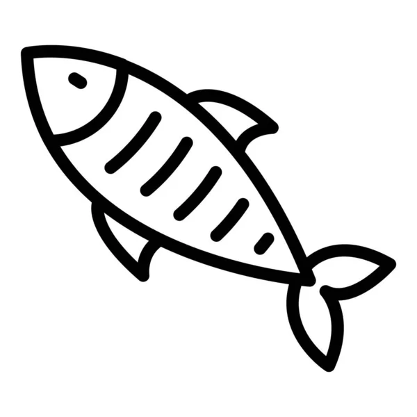 モンテネグロ魚アイコンアウトラインベクトル 地図ツアー エリアアトラス — ストックベクタ