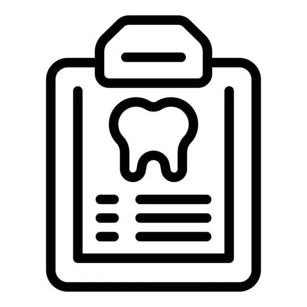 Zähne Zwischenablage Symbol Umrissvektor Zahnjuwel Zahnpflege — Stockvektor