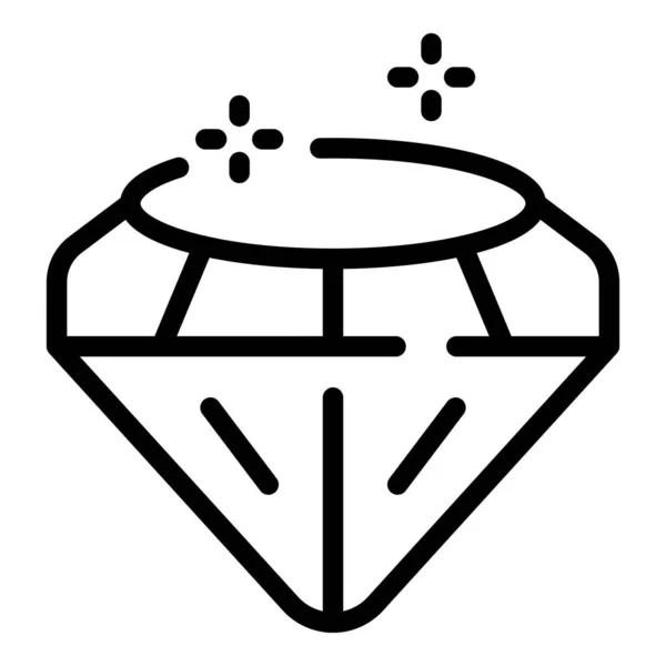 光沢のあるダイヤモンドアイコンの輪郭ベクトル 歯のケアだ 健全な魔法 — ストックベクタ