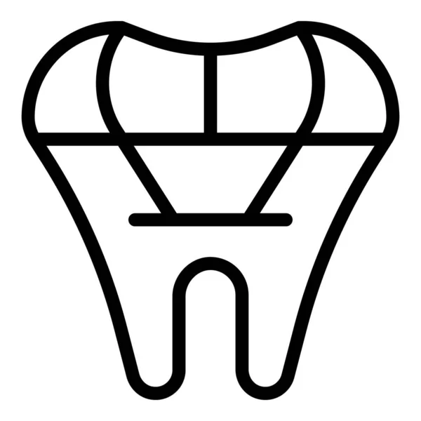 Nowy Wektor Zarysu Ikony Zęba Magiczne Zęby Szkło Kamienne — Wektor stockowy