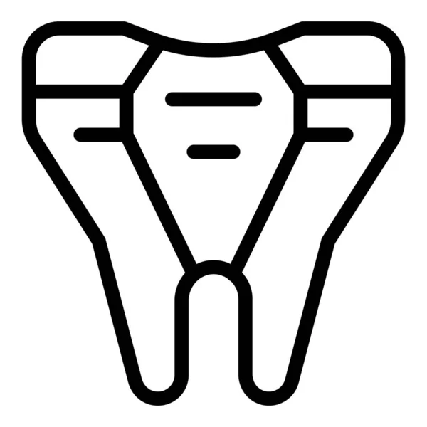 宝石歯科アイコンアウトラインベクトル 幾何学的ケア 歯科ファンタジー — ストックベクタ