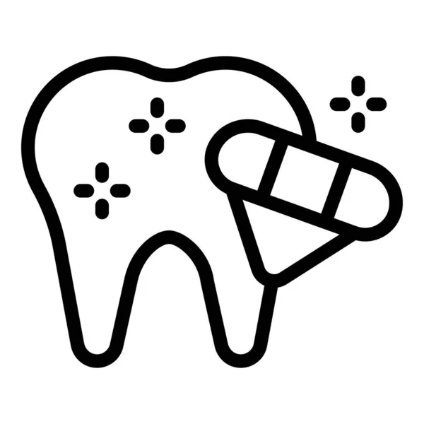清洁牙齿图标轮廓矢量 钻石健康 护身符 — 图库矢量图片