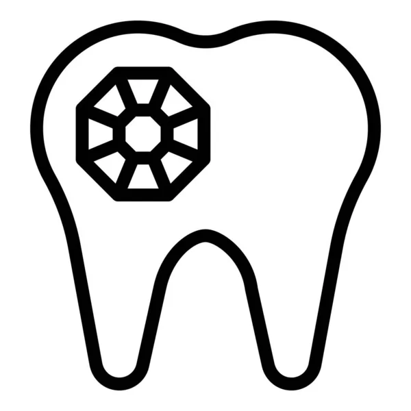 Tooth Gemstone 아이콘 다이아 회사의 — 스톡 벡터