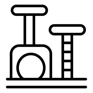 Cat House ikon ana hatları vektörü. Evcil oyuncak. Yemek evi.