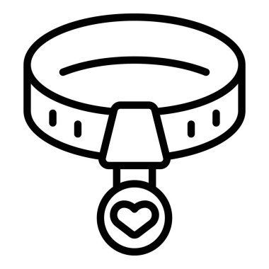 Kedi kemeri ikonu ana hatları vektörü. Ev hayvanı. Kedi kutusu