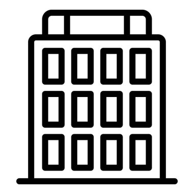 Şehir binası ikon ana hatları vektörü. Almanya ufuk çizgisi. Mimari ufuk çizgisi