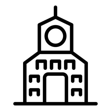 Eski şehir binası ikon ana hatları vektörü. Münih silueti. Almanya mimarisi