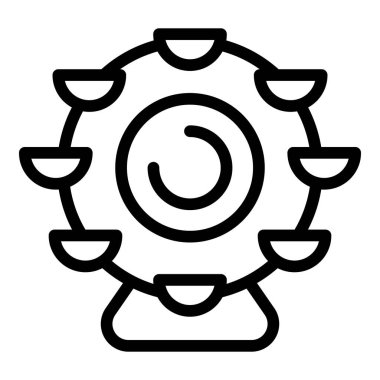 Dönme dolap ikonu ana hat vektörü. Alman krakeri. Bira sosisi.