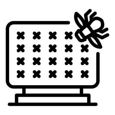 İtici böcek ikonu ana hat vektörü. Sivrisinek kontrolü. Baş belası.