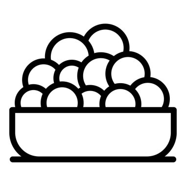 Katmandu gıda ikonu ana hatları vektörü. Şehir yolculuğu. Asya Tibet