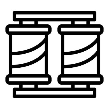 Asya kültürü ikonu ana hat vektörü. Şehir tapınağı. Asya bayrağı