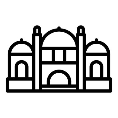 Hint tapınağı ikon ana hatları vektörü. Şehir silüeti. Hindistan kalküta