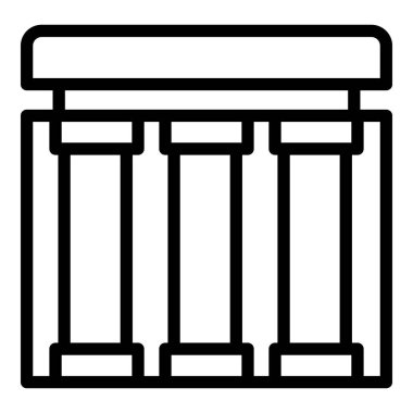 Sütun seyahat simgesi ana hat vektörü. Kazablanka şehri. Harita damgası