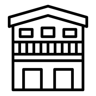 Casablanca Kulesi ikonu ana hat vektörü. Şehir silüeti. Afrika binası