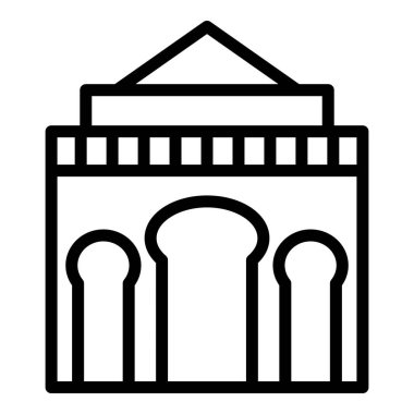 Anıt oluşturma ikonu ana hatları vektörü. Skyline şehri. Kazablanka manzarası