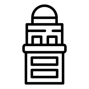 Deniz feneri ikonu ana hat vektörü. Fas silueti. Afrika gezisi