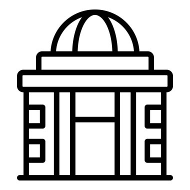 Şehir camisinin simgesi ana hat vektörü. Şehir manzarası simgesi. Kazablanka haritası