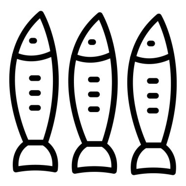 Okyanus balığı ikonu ana hat vektörü. Yağ yiyecekler. Deniz yağlı