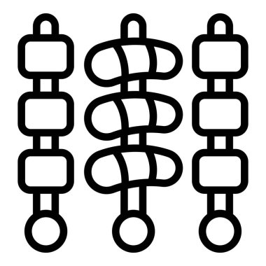 Japonya bbq simgesi ana hat vektörü. Yemek suşisi. Pirinç.