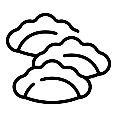 Çin baozi ikonu ana hat vektörü. Pirinç japanı. Menü mutfağı