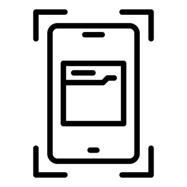 Ekran görüntüsü simgesi ana hat vektörü. Kamera düğmesi. Ekran kamerası