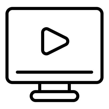 Video oynatıcı simgesi ana hatları vektörü. Yatak kahvesi. Sabah içkisi