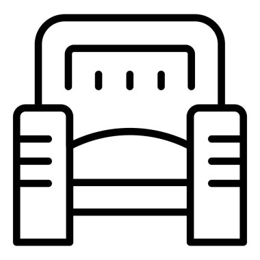 Yumuşak koltuk simgesi ana hatlı vektör. Sabah yemeği. Yatakta iç.