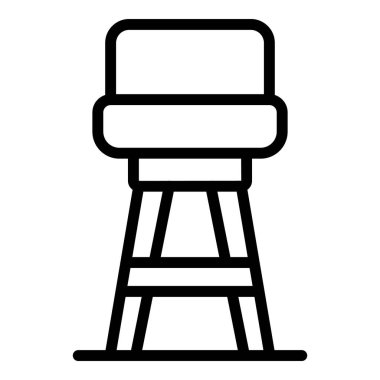Modern koltuk ikonu ana hat vektörü. Bar taburesi. Kafe sandalyesi