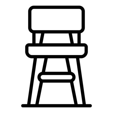 Mutfak koltuğu ikonu taslak vektörü. Bar taburesi. Yüksek koltuk