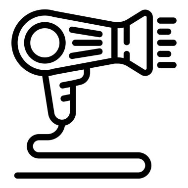 Kıllı kurutma ikonu ana hatları vektörü. Otel tesisi. Oda kaynağı