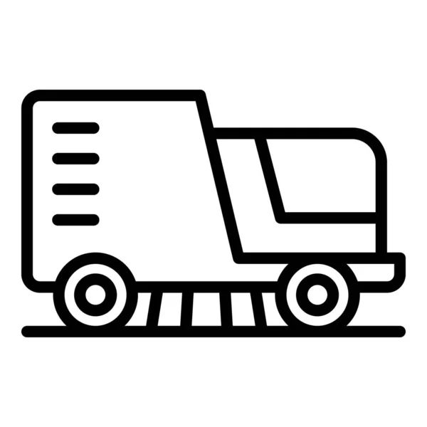 Ikon Kendaraan Penyapu Garis Besar Vektor Jalan Raya Mesin Pembersih - Stok Vektor