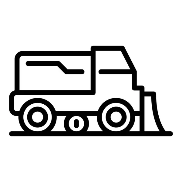 Umrissvektor Für Die Kehrmaschine Lastkraftwagen Sauberere Maschine — Stockvektor