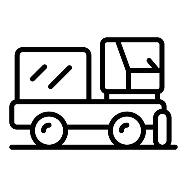 Balayeuse Urbaine Icône Camion Contour Vecteur Nettoyage Des Rues Déchets — Image vectorielle