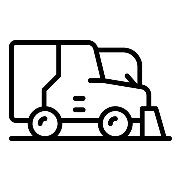 Eliminación Polvo Icono Contorno Vector Camión Callejero Residuos — Archivo Imágenes Vectoriales