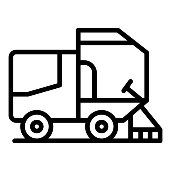 Flytande Ren Lastbil Ikon Kontur Vektor Städning Maskindamm — Stock vektor