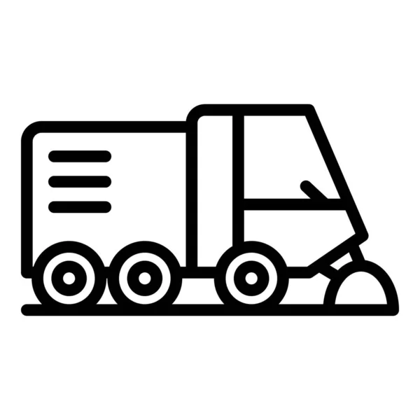 Vecteur Contour Icône Camion Eaux Usées Road Street Machine Nettoyage — Image vectorielle