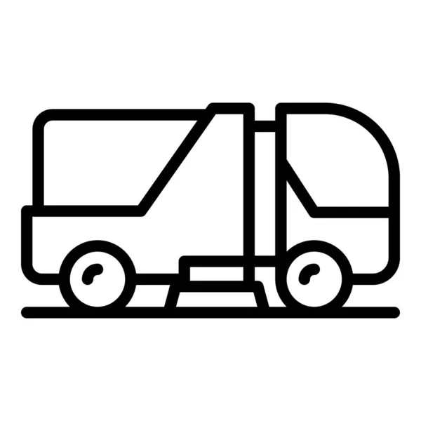 Schmutzige Maschinensymbole Umreißen Vektor Street Truck Sauberere Kommunalpolitik — Stockvektor