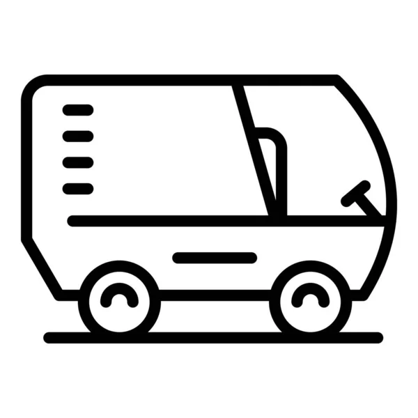 Umrissvektor Für Die Kehrmaschine Straßenmaschine Abfallfahrzeug — Stockvektor